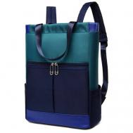 Рюкзак  шоппер , полиэстер, текстиль, отделение для ноутбука, антивор, вмещает А4, внутренний карман, синий Tesoro аксессуары в Вашем стиле