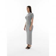 Платье-водолазка , вискоза, прилегающее, миди, размер S, серый Moysha
