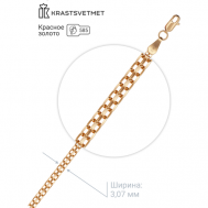 Браслет-цепочка , красное золото, 585 проба, длина 21 см. Krastsvetmet