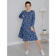 Платье , размер 48, синий Текстильный край