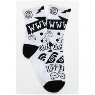 Мужские носки , 1 пара, классические, фантазийные, размер 40-47, белый Berchelli