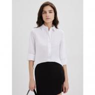 Блуза  , повседневный стиль, однотонная, размер S, белый ZARINA