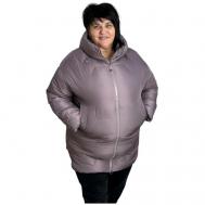 Куртка   зимняя, удлиненная, силуэт прямой, карманы, капюшон, регулируемый капюшон, утепленная, ветрозащитная, стеганая, размер 58, фиолетовый Daigan