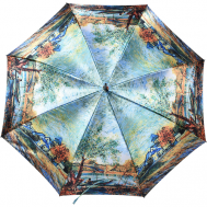 Зонт-трость , полуавтомат, купол 106 см., 8 спиц, для женщин, голубой Zest
