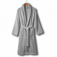 Халат , пояс/ремень, банный халат, карманы, размер XL, серый Lappartement