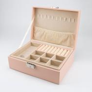 Органайзер для украшений экокожа, 17х9х23 см, розовый Mivo-World
