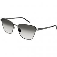 Солнцезащитные очки , кошачий глаз, оправа: металл, с защитой от УФ, градиентные, для женщин, серебряный Saint Laurent