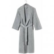 Халат , длинный рукав, пояс/ремень, банный халат, карманы, размер L/XL, серый Lappartement