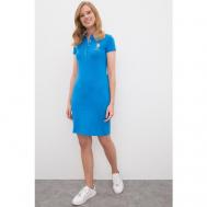 Платье-футболка , хлопок, повседневное, мини, размер L, голубой U.S.POLO ASSN