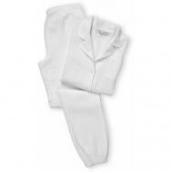 Пижама , рубашка, брюки, длинный рукав, карманы, размер L, белый Lappartement