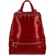 Рюкзак , натуральная кожа, вмещает А4, внутренний карман, красный Versado