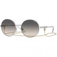 Солнцезащитные очки , круглые, оправа: металл, с защитой от УФ, для женщин, серебряный Luxottica