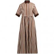 Платье-рубашка , повседневное, размер 46, коричневый VIRGINIA BIZZI