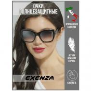 Солнцезащитные очки , кошачий глаз, оправа: пластик, ударопрочные, с защитой от УФ, градиентные, зеркальные, для женщин, прозрачный Exenza