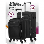 Комплект чемоданов  Amsterdam, 2 шт., 63 л, размер S/M, черный L'Case
