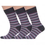 Мужские носки , 3 пары, размер 29 (44-46), серый MoscowSocksClub