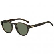 Солнцезащитные очки , круглые, оправа: пластик, для мужчин, коричневый BOSS
