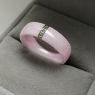 Кольцо, искусственный камень, циркон, керамика, размер 16, розовый Insetto