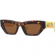 Солнцезащитные очки , кошачий глаз, оправа: пластик, для женщин, коричневый Versace