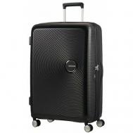 Комплект чемоданов , ABS-пластик, полипропилен, ребра жесткости, водонепроницаемый, жесткое дно, 97 л, черный American Tourister