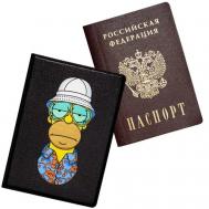 Обложка , экокожа, отделение для карт, отделение для паспорта, черный Keks