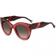 Солнцезащитные очки , кошачий глаз, оправа: пластик, для женщин, красный Carolina Herrera