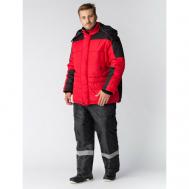 куртка  зимняя, размер Рост 170-176, черный, красный Факел