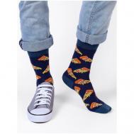 Мужские носки , 1 пара, классические, фантазийные, размер 27-29, синий Красная Ветка