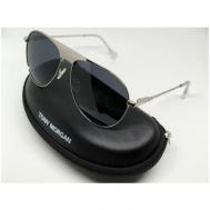 Солнцезащитные очки , авиаторы, оправа: металл, поляризационные, с защитой от УФ, серый Tony Morgan