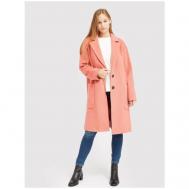 Пальто   зимнее, шерсть, силуэт прямой, размер 40, розовый Twinset Milano