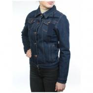 Джинсовая куртка , демисезон/лето, силуэт полуприлегающий, без капюшона, карманы, размер S, синий Нет бренда