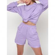Костюм , свитшот и джоггеры, силуэт прямой, размер 40-48, фиолетовый Без бренда