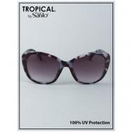 Солнцезащитные очки , бабочка, оправа: пластик, с защитой от УФ, градиентные, для женщин, серый TROPICAL
