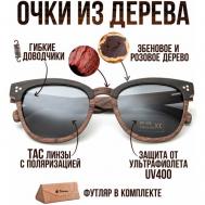 Солнцезащитные очки , кошачий глаз, поляризационные, для женщин, коричневый Timbersun