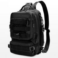 Рюкзак  поясная , текстиль, внутренний карман, регулируемый ремень, складной, черный Mivo-World