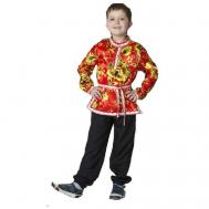 Карнавальный костюм Сималенд Косоворотка Хохлома красная детская Сима-ленд