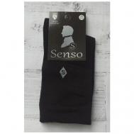 Мужские носки , 1 пара, 5 уп., классические, размер 27, черный Senso