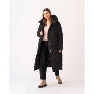 Пальто   зимнее, силуэт прямой, удлиненное, размер 70, черный Modress