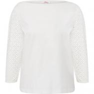 Блуза  , нарядный стиль, длинный рукав, размер 44 (2XL), белый s.Oliver