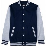 Толстовка  Бомбер трикотажный /  / Varsity Classic Jacket V 3, средней длины, трикотажная, утепленная, размер M, синий, серый Street Soul