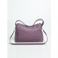 Сумка  шоппер  классическая, натуральная кожа, вмещает А4, внутренний карман, фиолетовый MARINA ADAMENKO