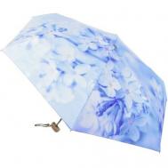 Зонт , механика, 5 сложений, купол 94 см., 6 спиц, чехол в комплекте, для женщин, голубой RainLab