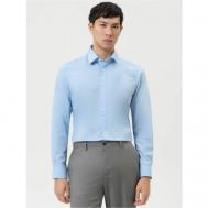 Рубашка , деловой стиль, прилегающий силуэт, воротник кент, длинный рукав, размер 52, голубой Olymp