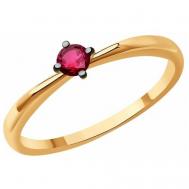 Кольцо  красное золото, 585 проба, рубин, размер 18 Diamant