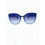 Солнцезащитные очки , бабочка, оправа: пластик, поляризационные, с защитой от УФ, для женщин, синий Нет бренда