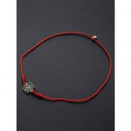 Жесткий браслет Angelskaya925, размер 24 см., красный, серебряный Ангельская925