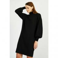 Платье-свитер , повседневное, прямой силуэт, миди, размер 42, черный Baon