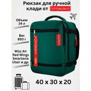 Сумка дорожная сумка-рюкзак  401357167, 24 л, 40х30х20 см, ручная кладь, зеленый Optimum Crew