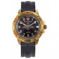 Наручные часы  Командирские 439639, черный, золотой Vostok
