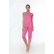 Пижама , короткий рукав, карманы, размер 46, розовый VIENETTA
